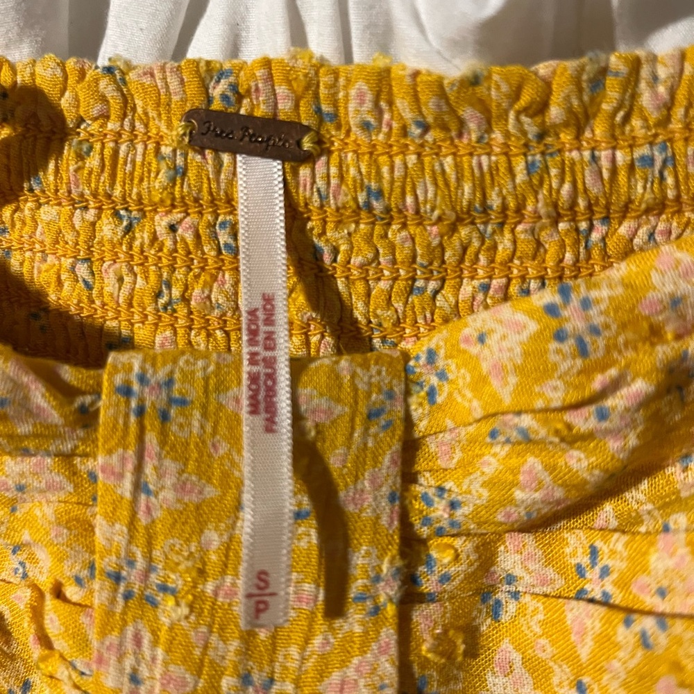 Free People New with Tags Boho Dress in Yellow and Green - Picture 3 of 4